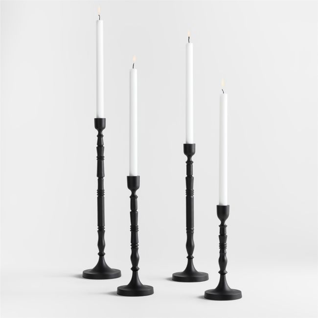 Astryd Black Metal Taper Candle Holders, Set of 4 - Image 0