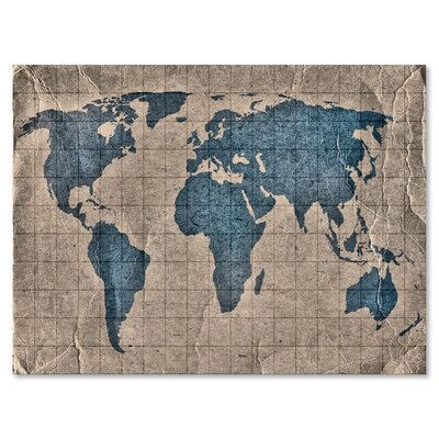 Ancient Map Of The World I - Rustic Canvas Wall Art Print-PT35381 - Image 0