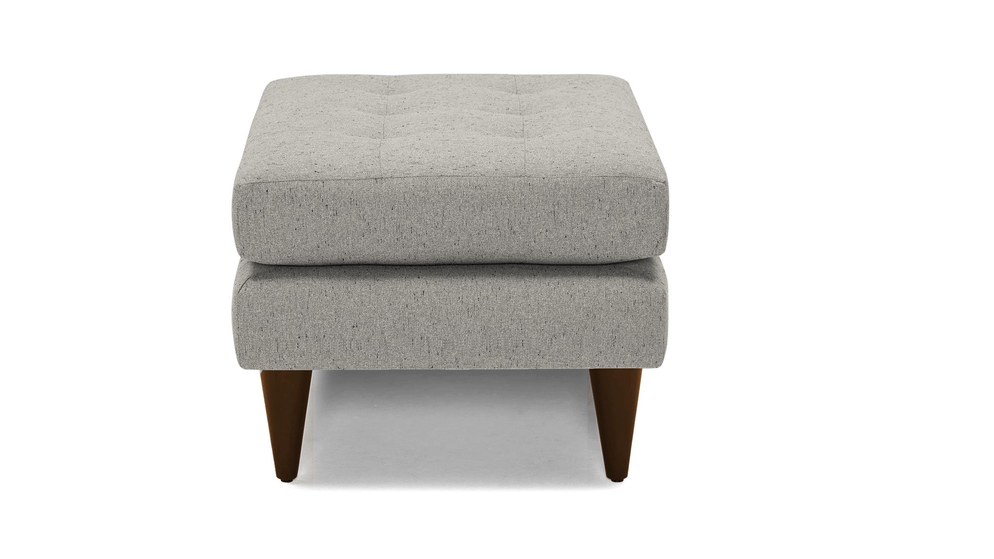 White Eliot Mid Century Modern Ottoman - Bloke Cotton - Mocha - Image 2