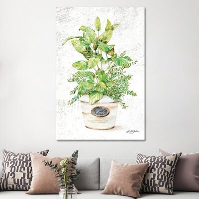 Potted Herbs by Kelley Talent - Wrapped Canvas Painting - Image 0