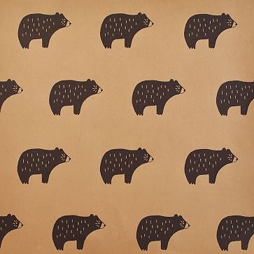 Chubby Bear Kraft Wallpaper by Nathan Turner, Black - Image 3