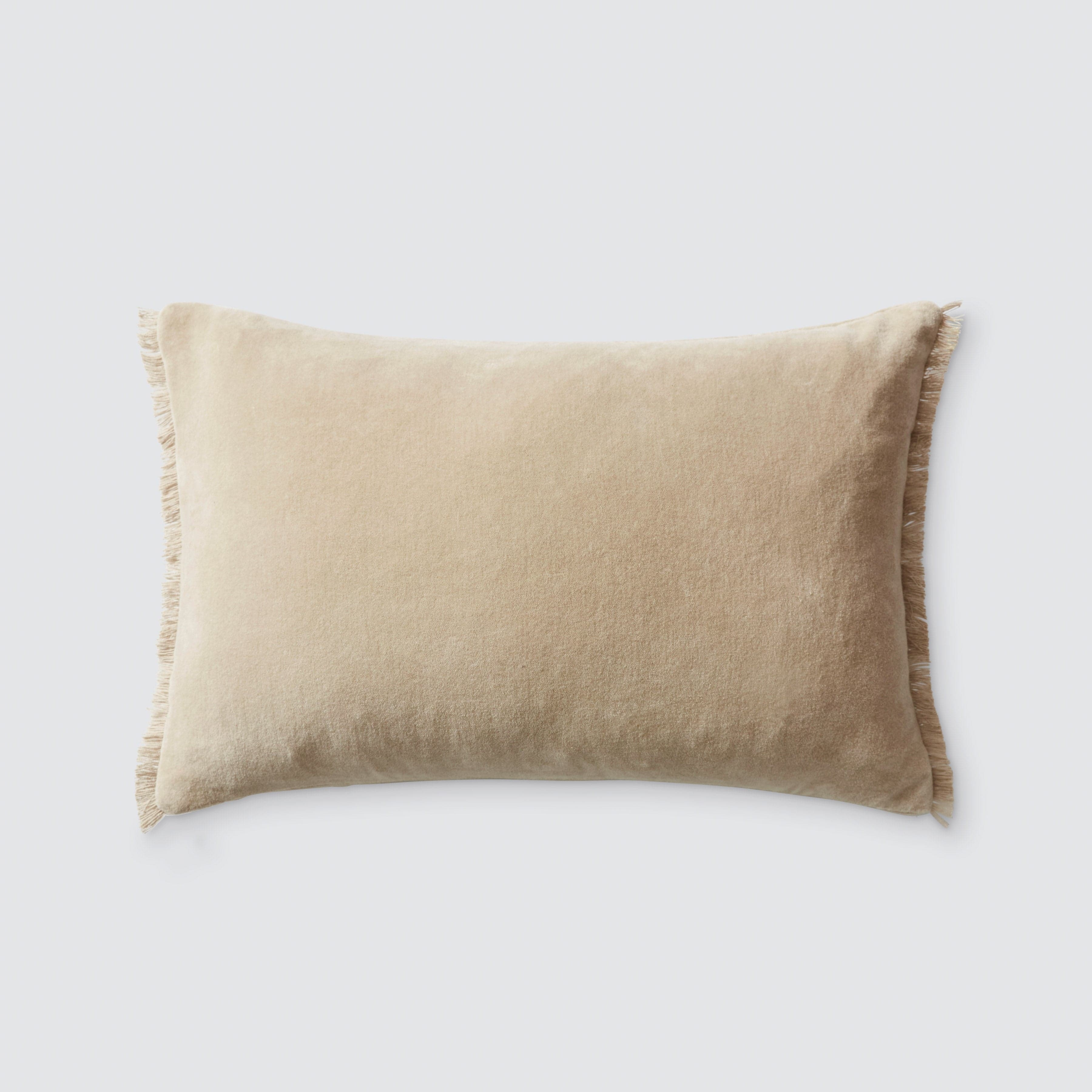 The Citizenry Naveta Velvet | Small Lumbar Pillow | 12" x 20" | moss - Image 1