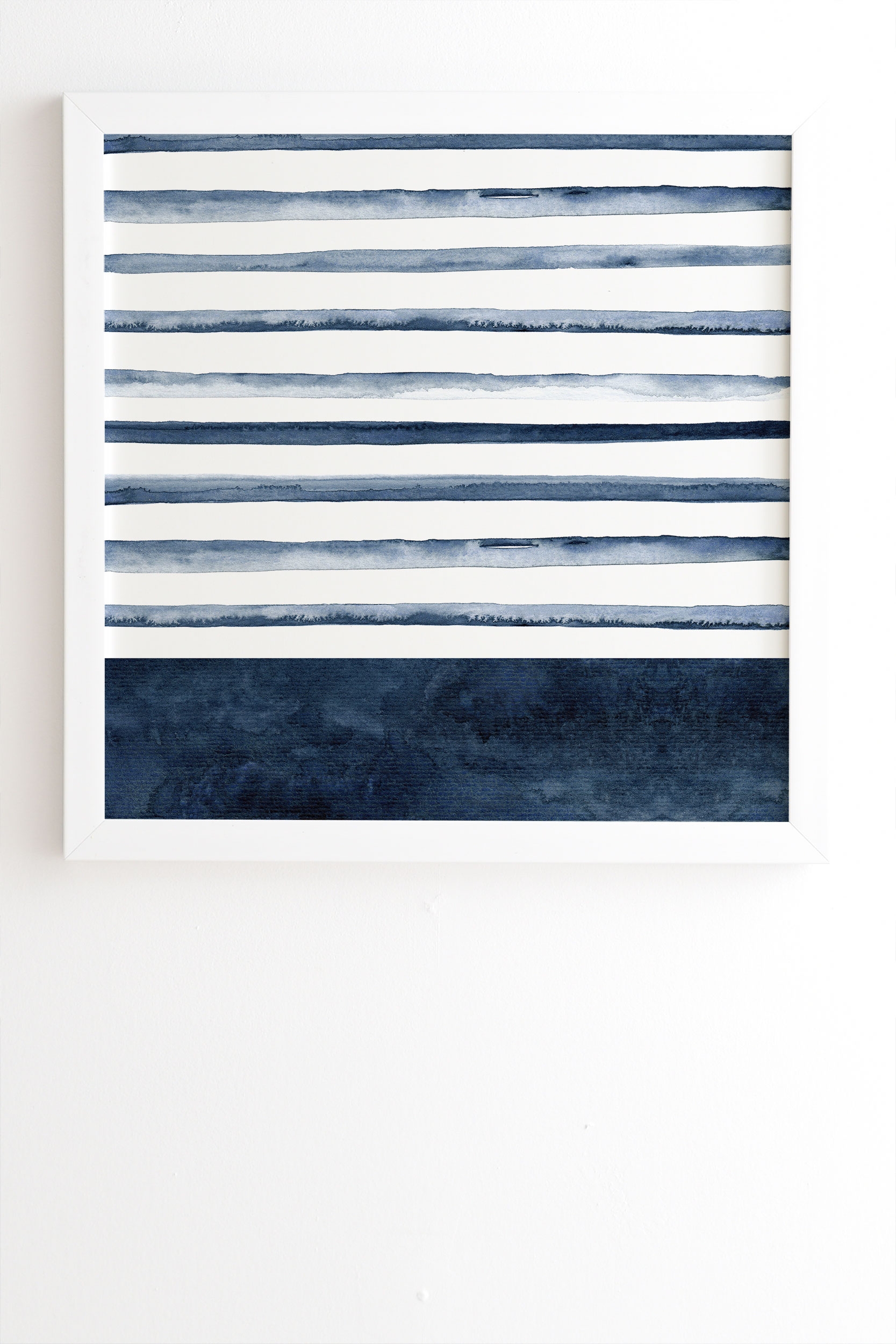 Stripes Watercolor Pattern by Kris Kivu - Framed Wall Art Basic White 19" x 22.4" - Image 1