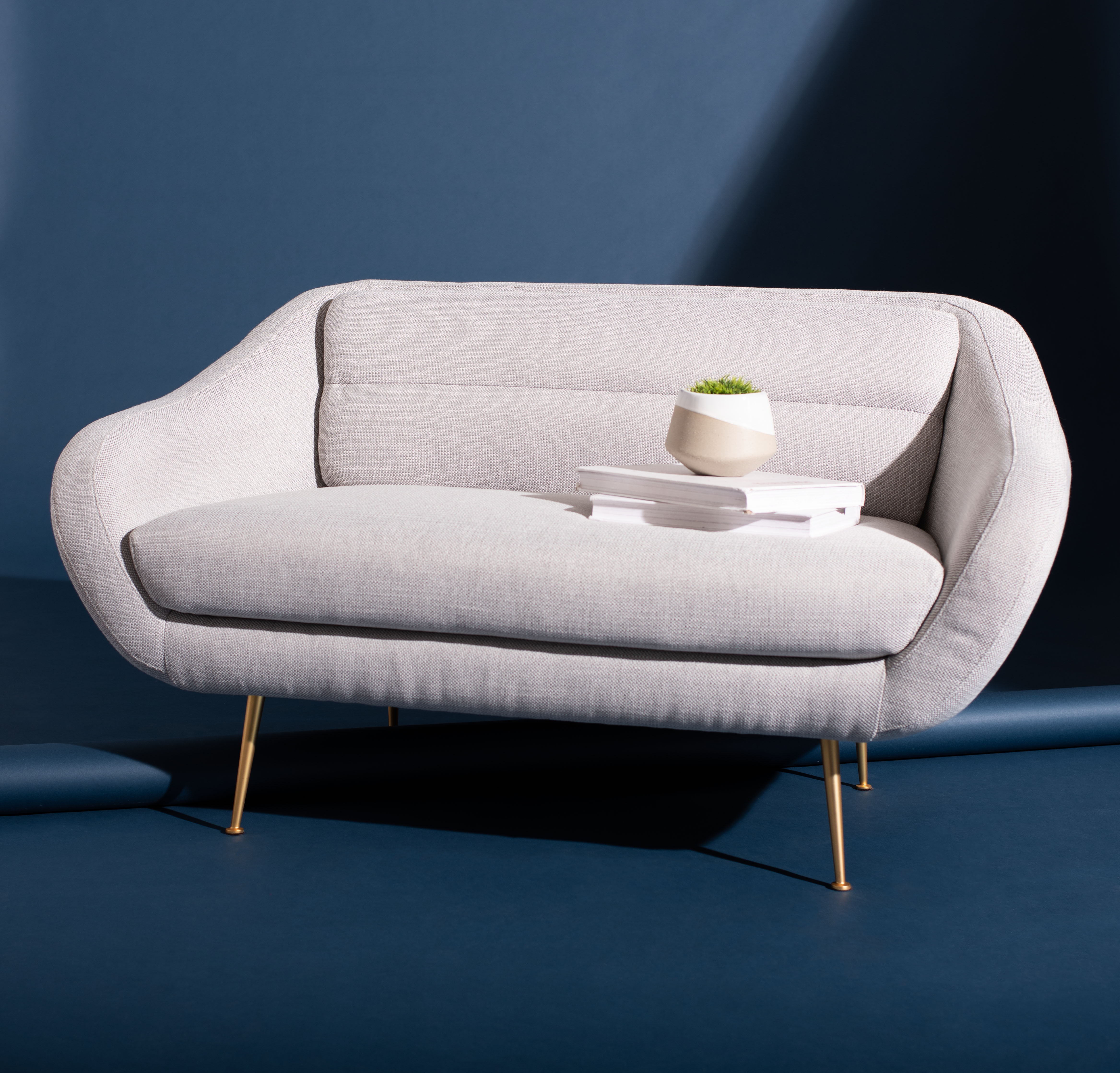 Belladonna Mid Century Loveseat - Light Grey - Safavieh - Image 1