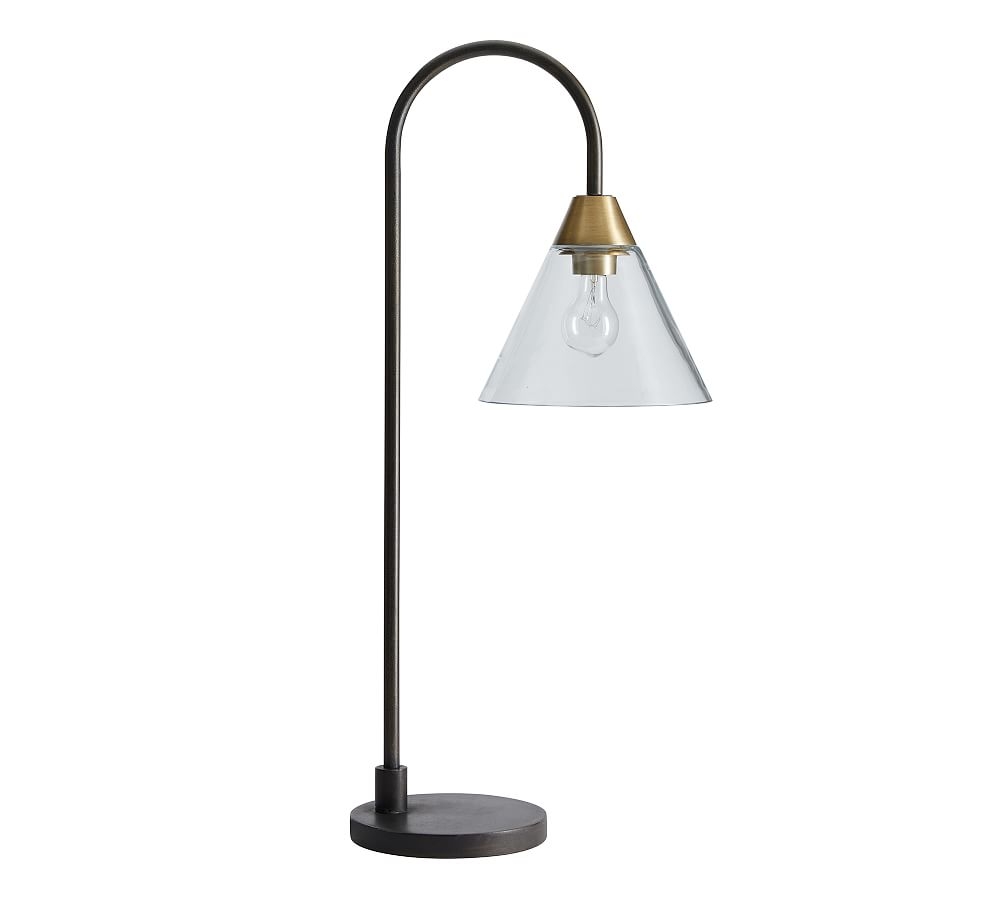 Claremont Glass Table Lamp, Flared, Bronze - Image 0
