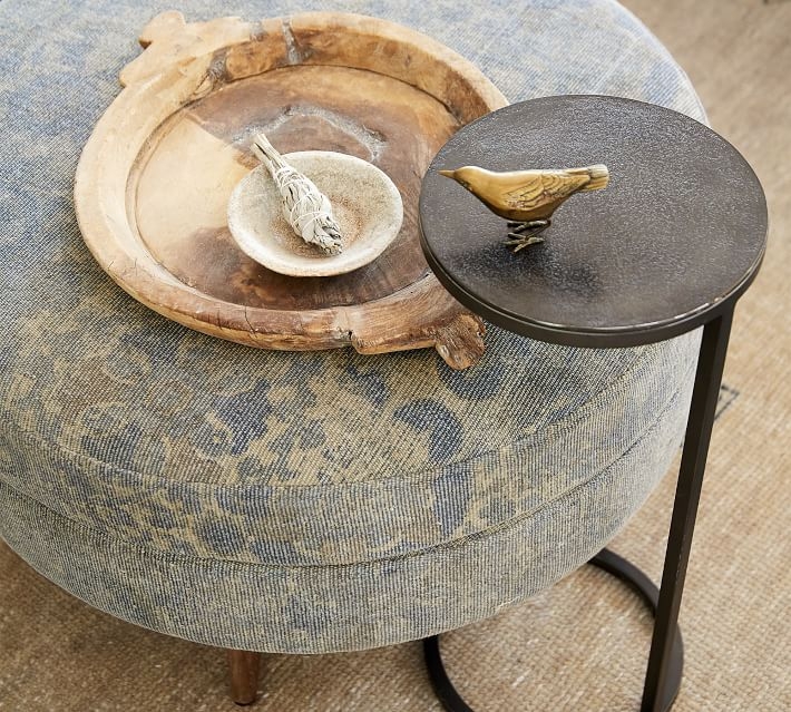 Duke Round Metal Accent Table, Antique Bronze - Image 7