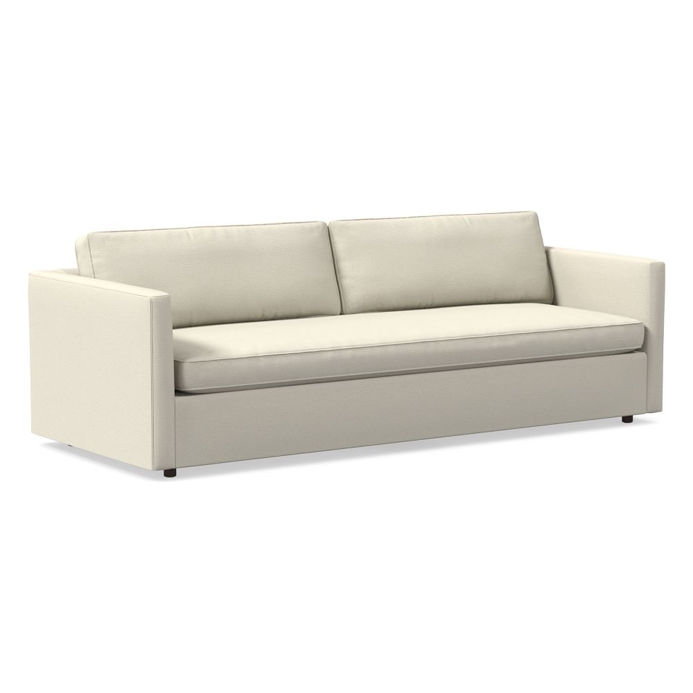 Harris 96" Bench Cushion Sofa, Standard Depth, Performance Basketweave, Alabaster - Image 0