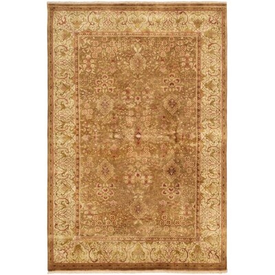 One-of-a-Kind Isiah Hand-Knotted 2010s Esari Turkoman Beige/Brown 5'8" x 8'7" Wool Area Rug - Image 0