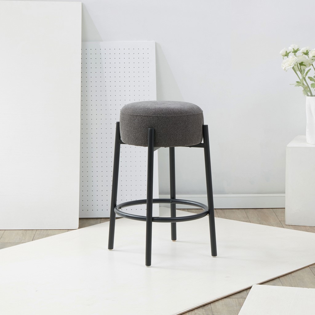 Paisleigh Metal Counter Stool - Charcoal / Black - Image 1