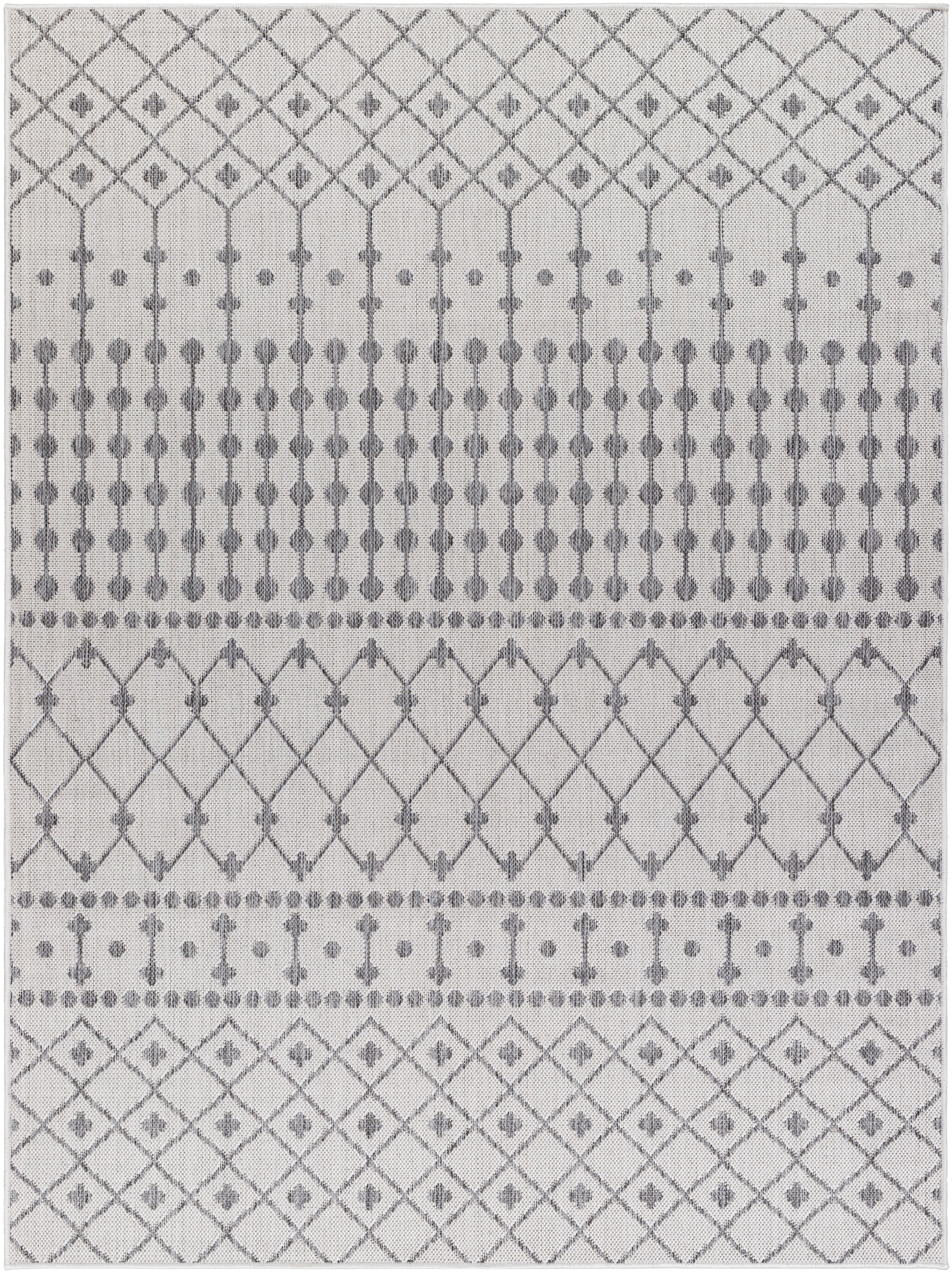 Long Beach Gray Outdoor 2'7" x 7'3" Machine Woven Rug - Image 0