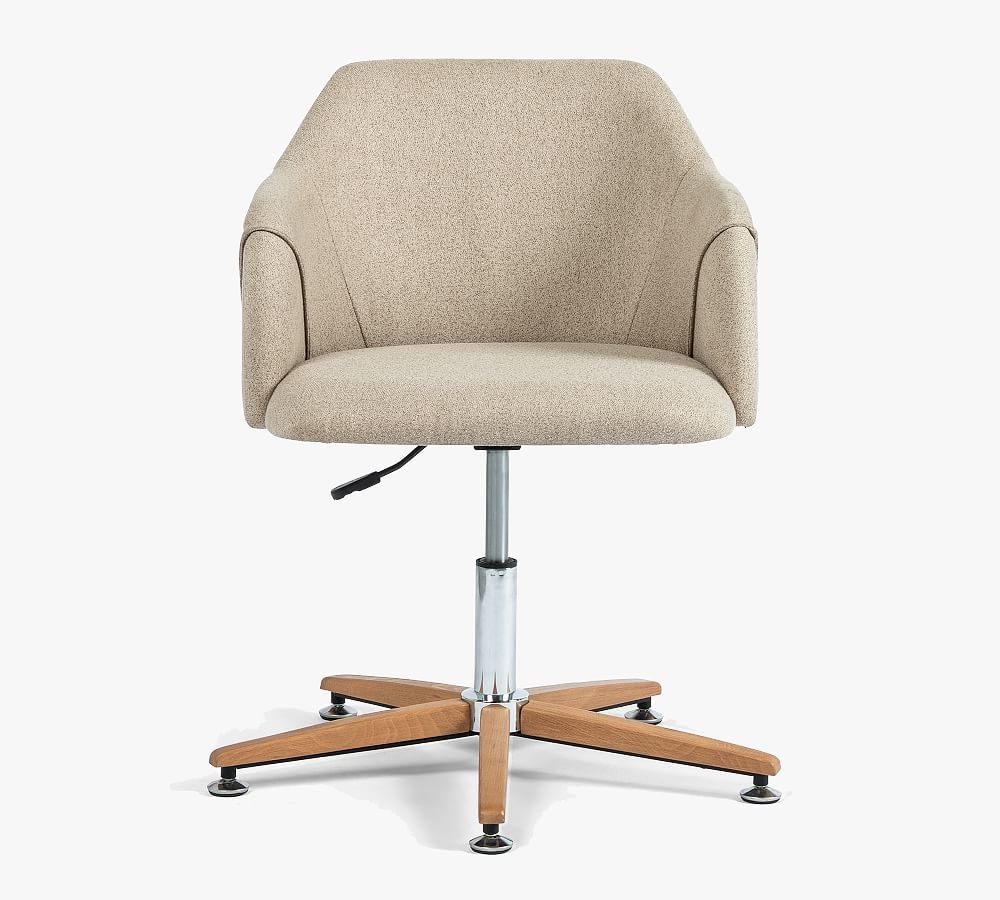 Colusa Upholstered Swivel Desk Chair, Fedora Oatmeal - Image 0
