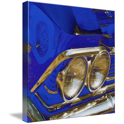 Wall Art Print Entitled, Blue Modern Classic Car Digital Design By Ricki Mountain - Image 0