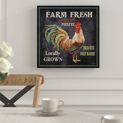 Farm Fresh Rooster by Jean Plout - Wrapped Canvas Graphic Art Print - Image 0