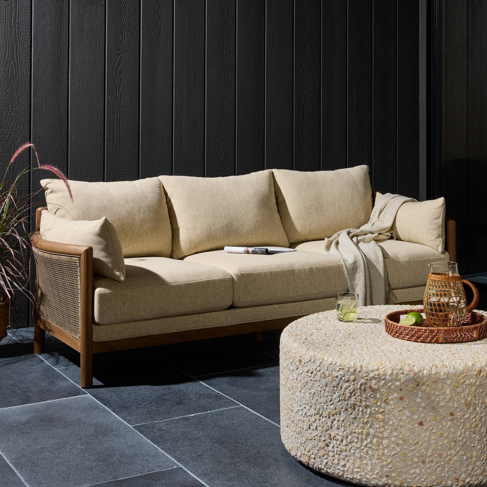 Barbosa Outdoor Sofa-86" - Concha Beige - Image 3