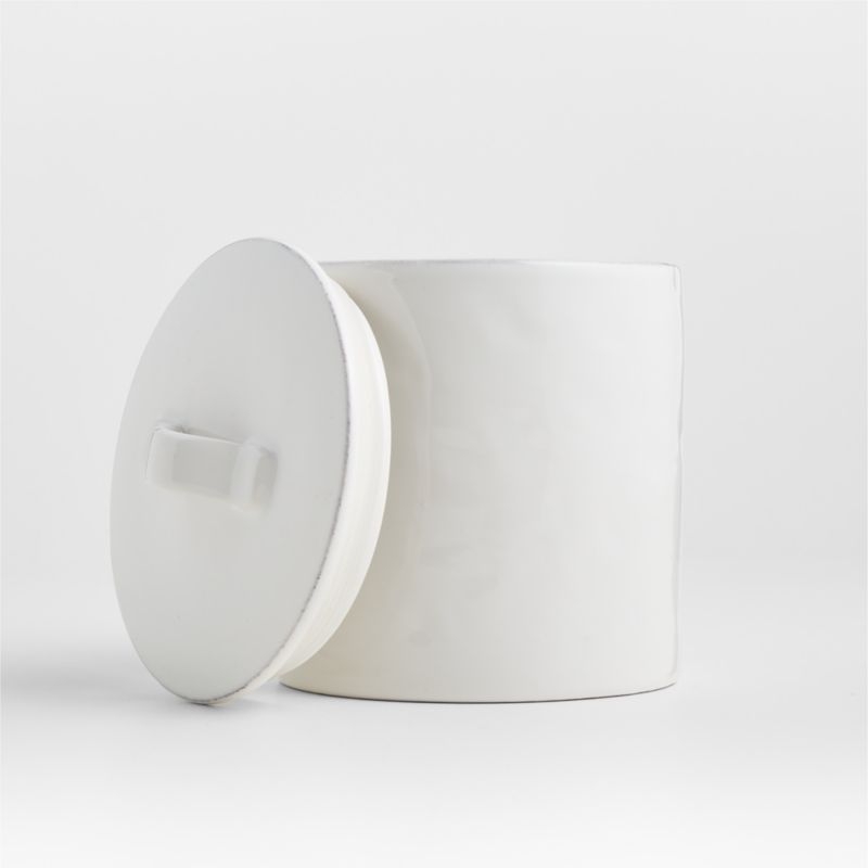 Marin Large White Stoneware Canister - Image 1