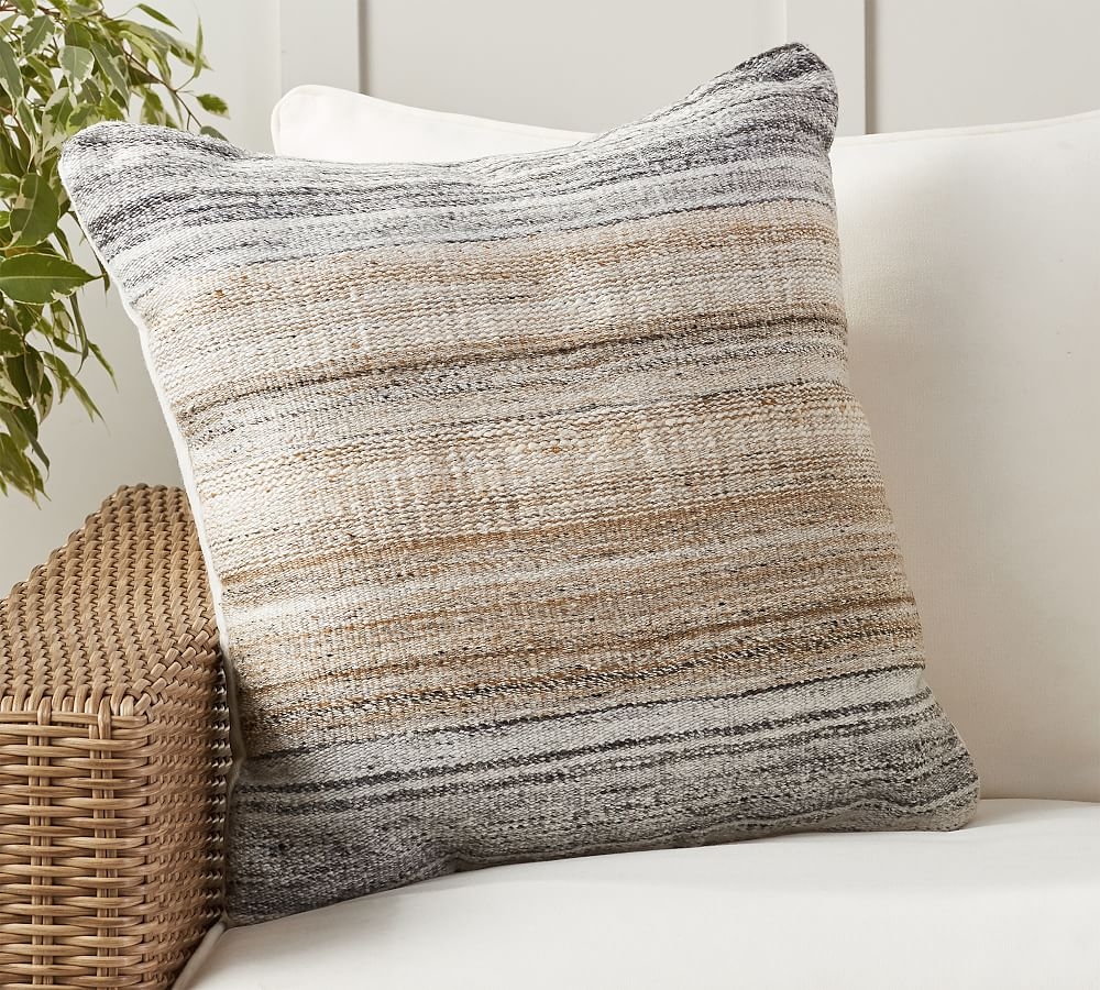 Talia Indoor/Outdoor Pillow, 22 x 22", Gray - Image 0