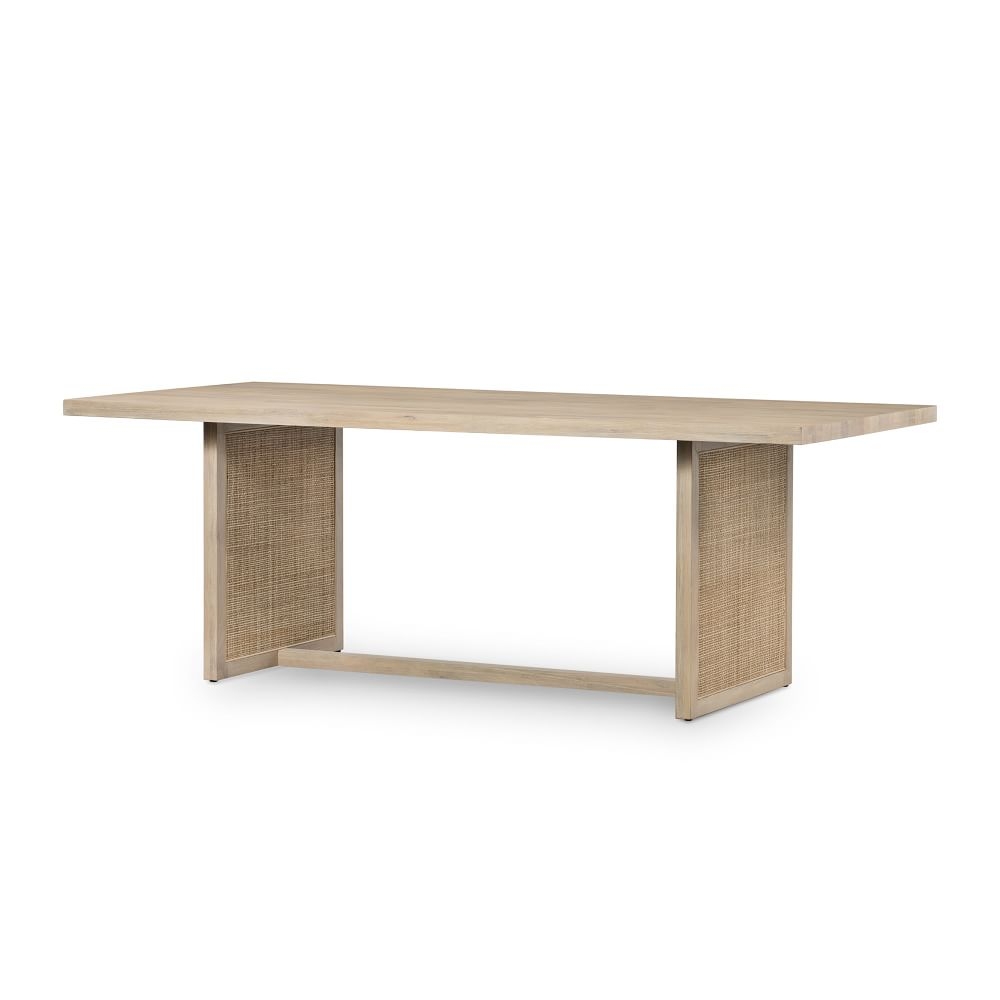 Yvette 84" Rectangle Dining Table, White Wash - Image 0