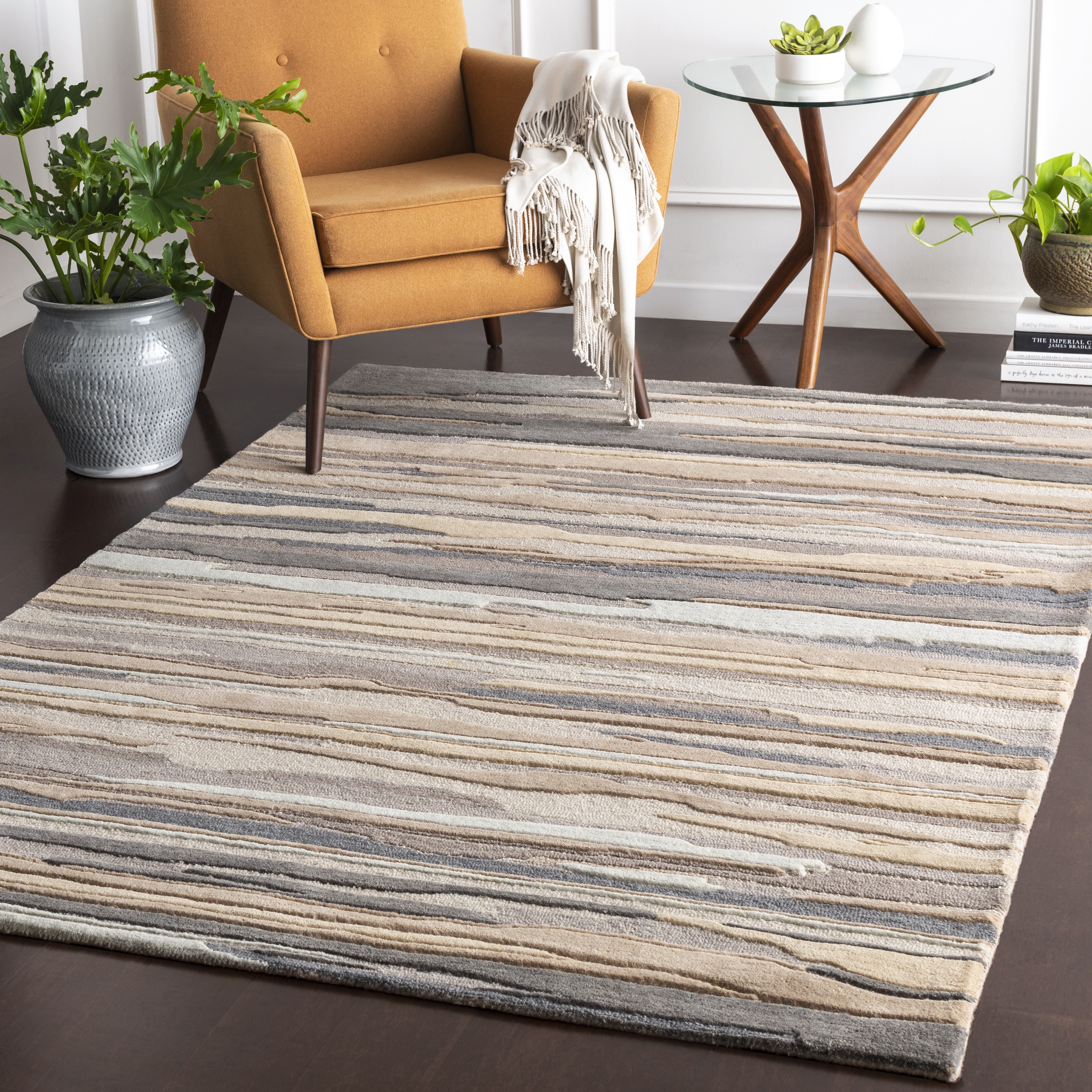 Vernier Beige Indoor 2' x 3' Handmade Rug - Image 1