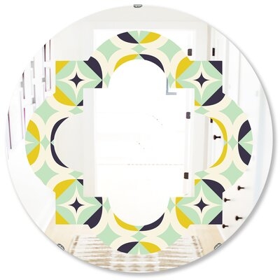 Diamond V Quatrefoil Eclectic Frameless Wall Mirror - Image 0