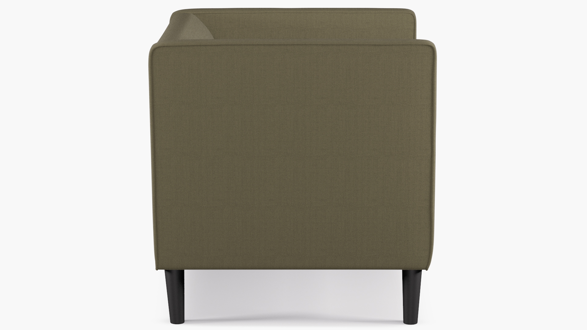 Tuxedo Chair, Olive Linen, Black - Image 2