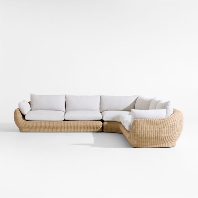 Ipanema Wicker 3-Piece L-Shaped Outdoor Sectional with Cushions - Image 0