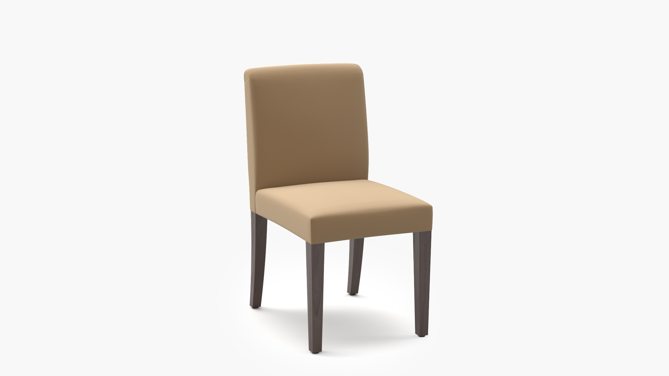 Signature Dining Chair, Camel Performance Plush Velvet, Espresso Square Tapered Leg - Image 1