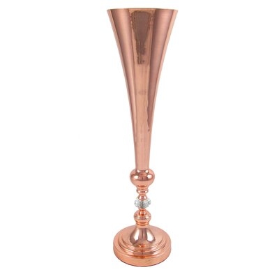 Luxury Crystal Metal Trumpet Vase - Image 0