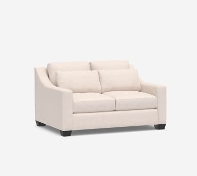 York Slope Arm Upholstered Deep Seat Loveseat 72", Down Blend Wrapped Cushions, Performance Heathered Tweed Pebble - Image 4