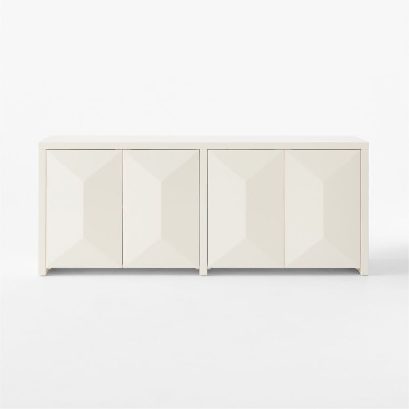 Cairo 72" Warm White High-Gloss Lacquered Credenza - Image 1