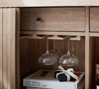 Arlo Tambour 42"x33" Mini Bar Cabinet, Fog - Image 4