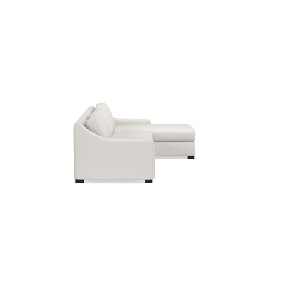 Ghent Slope Arm, Right 2-Piece L-Shape Sofa with Chaise, Down Cushion, Perennials Performance Basketweave, Indigo, Ebony Leg - Image 2