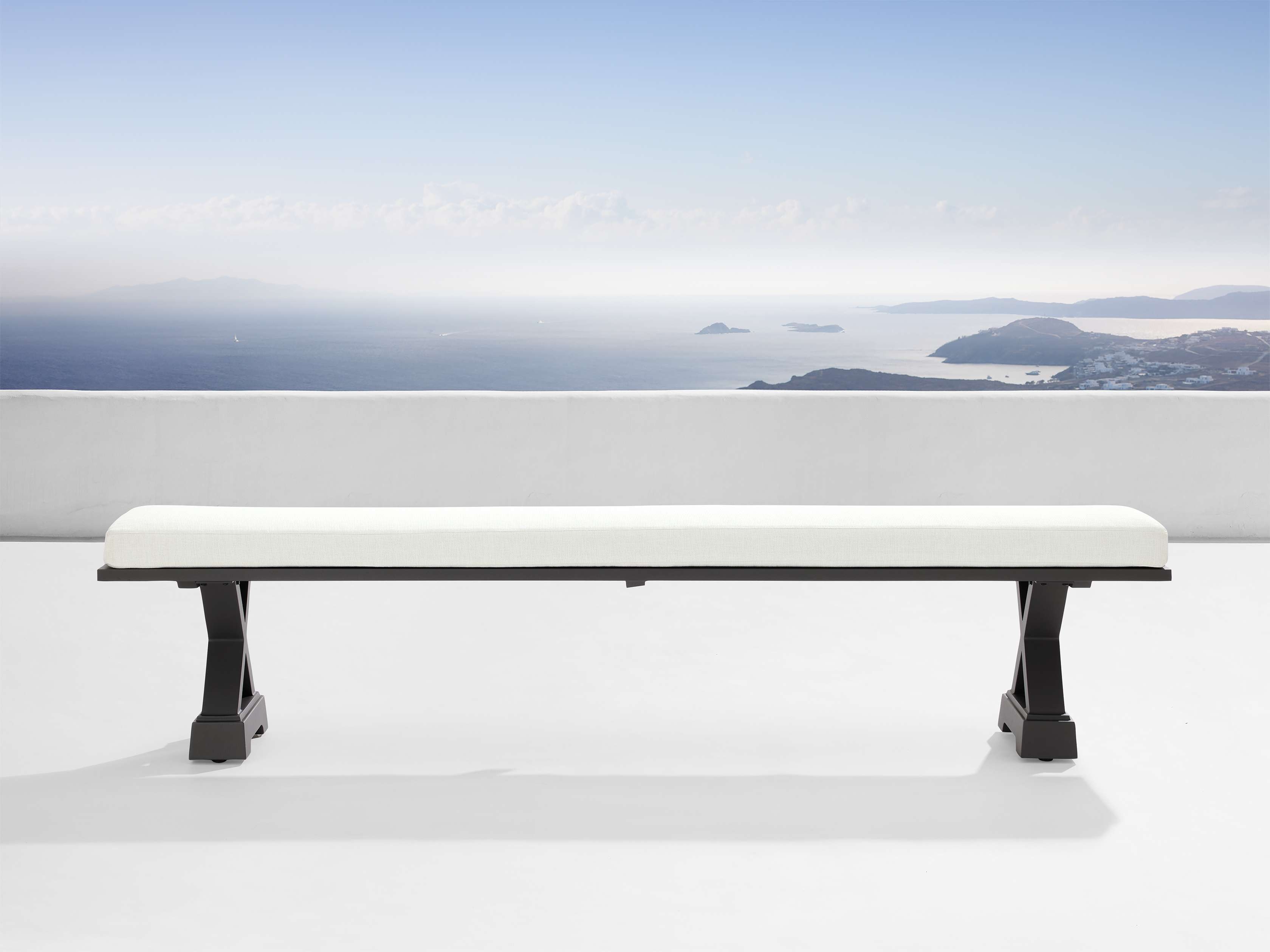 Montego Outdoor Collection Covers in Fabric Gray  65" Dining Bench - Image 0