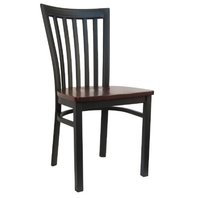 Metal Slat Back Side Chair in Black (Set of 2) - Image 0