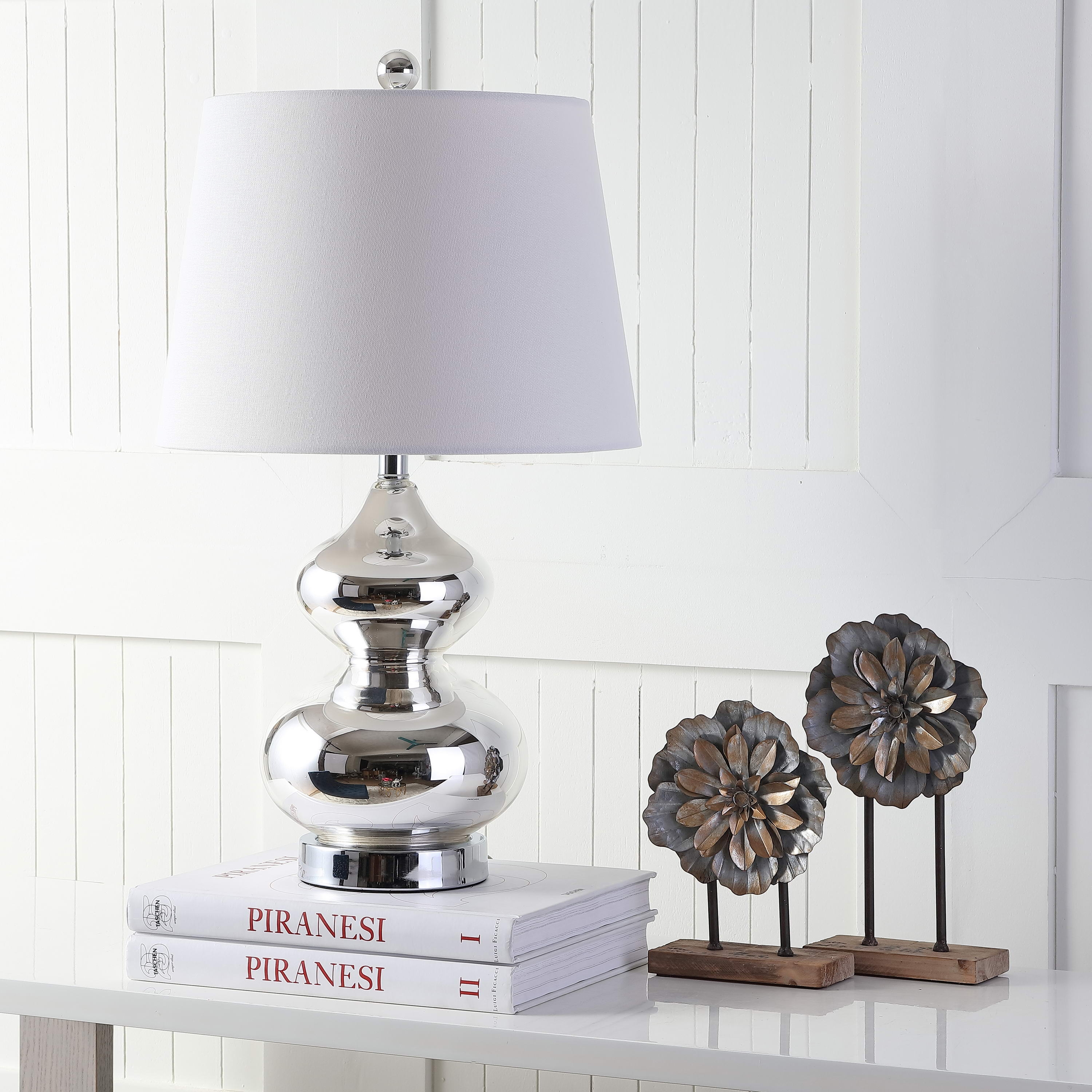 Eva 24-Inch H Double Gourd Glass Table Lamp - Silver - Safavieh - Image 3