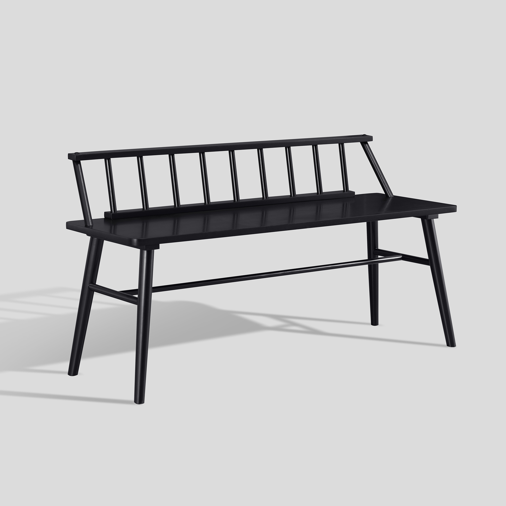 47" Low Back Spindle Bench - Black - Image 0