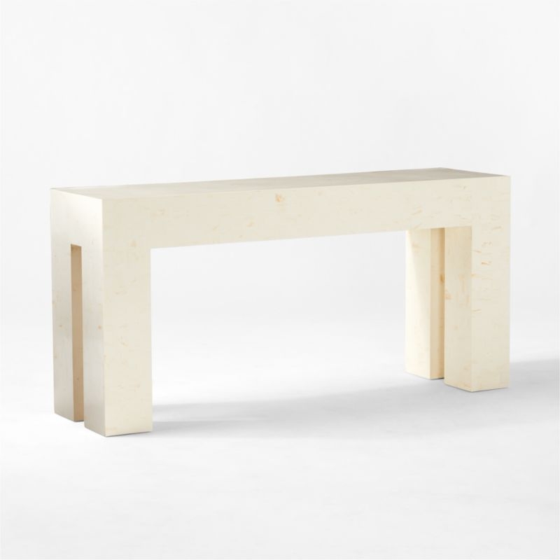 Scatola White Faux Bone Console Table - Image 2