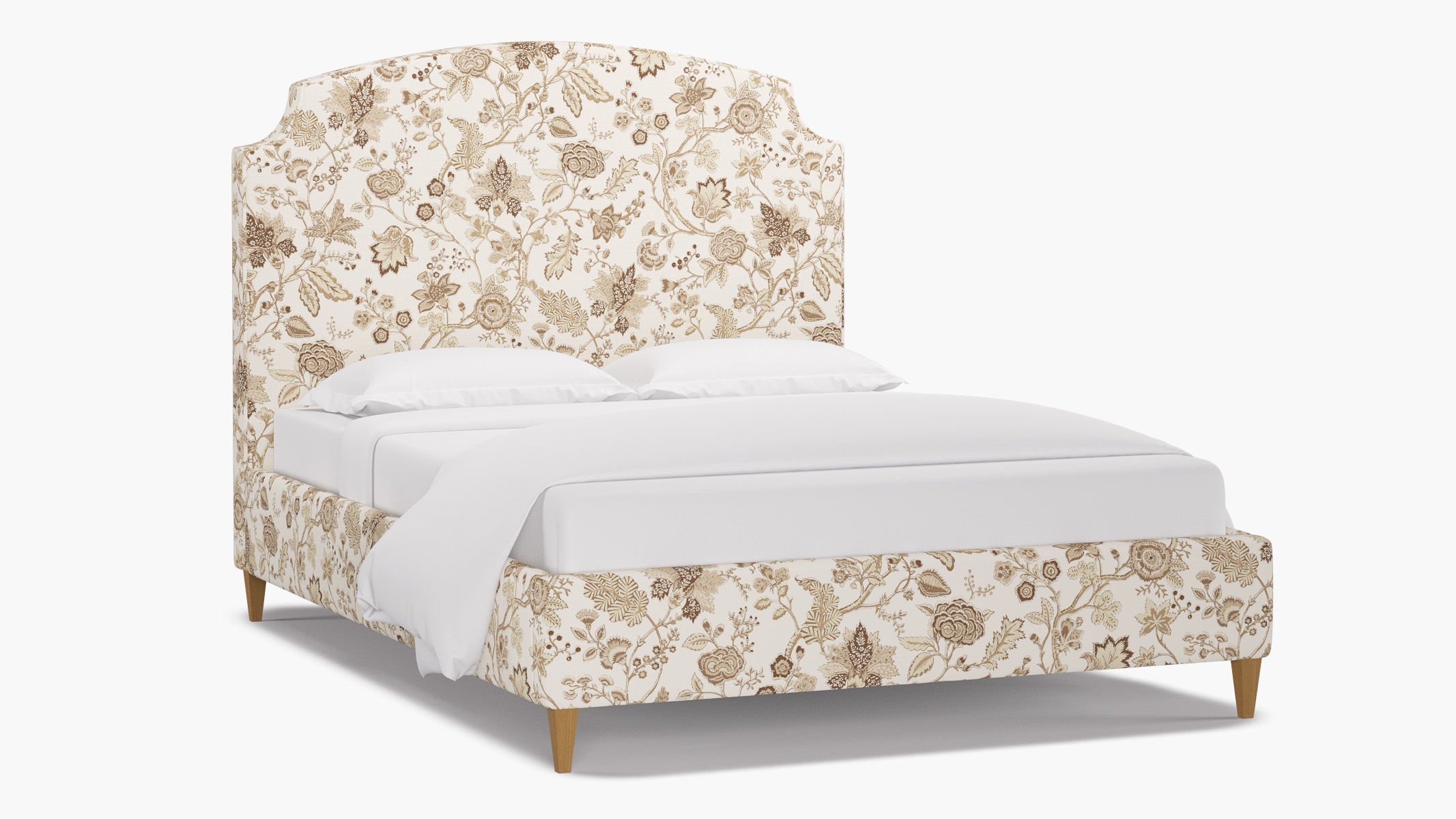 Cove Bed, Tawny La Vendee, Natural Square Tapered Leg, Twin - Image 1