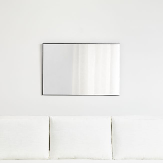 Edge Medium Black Rectangle Wall Mirror 24"x36" - Image 1