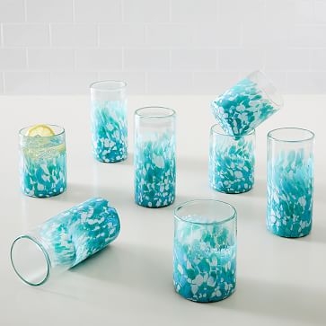 Confetti Glass Blue Highball, Set of 4 - Image 3