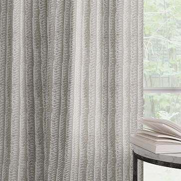 Wave Stripe Curtain, Stone Gray, Set of 2, 48"x108" - Image 2