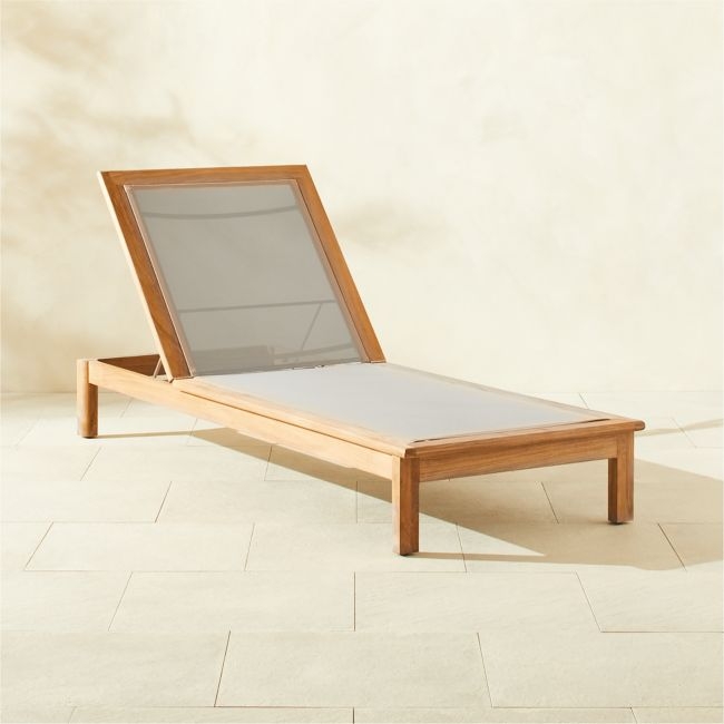 Cabra Teak and Grey Textilene Outdoor Sun Lounger - Image 0