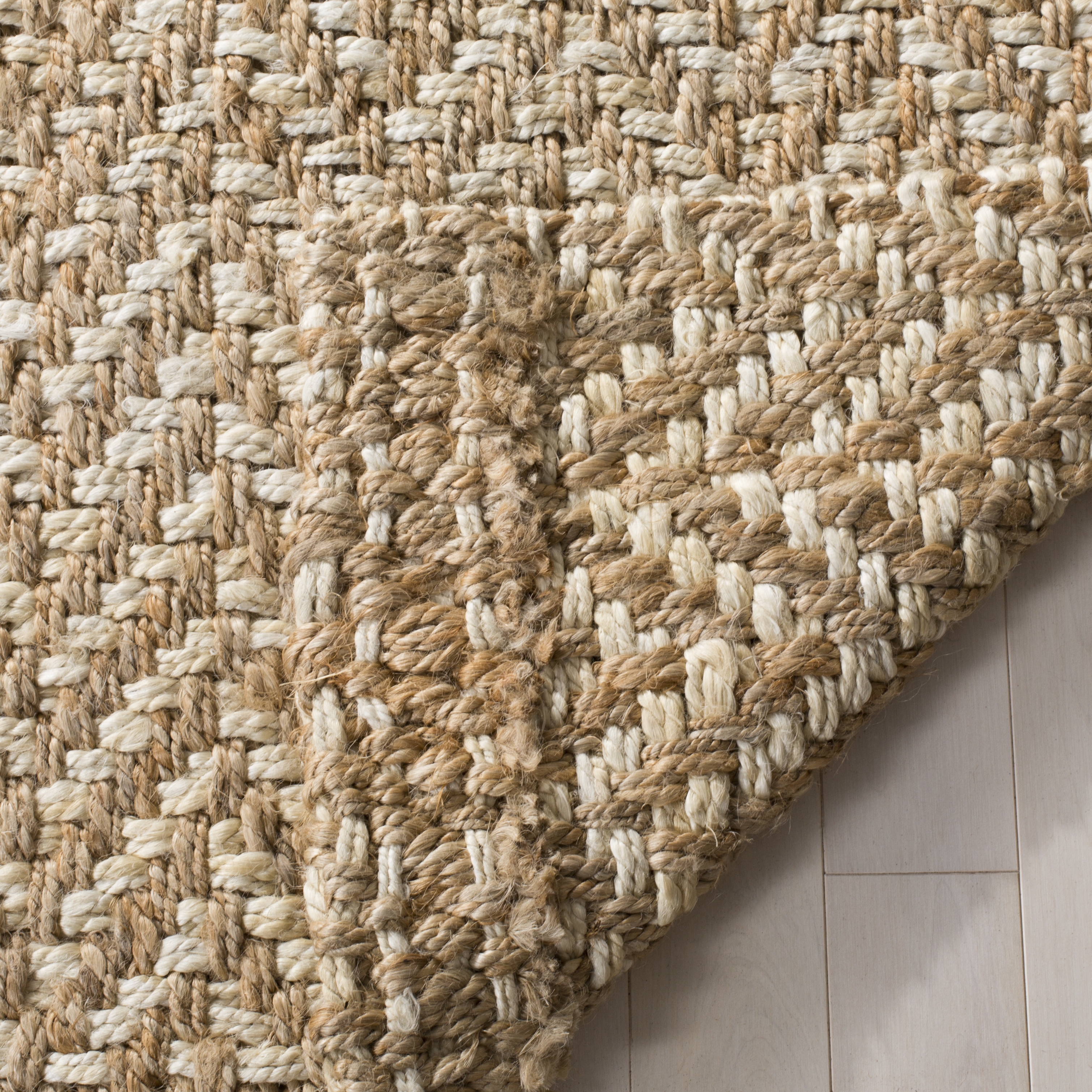 Safavieh Hand Woven Area Rug, NF264A, Ivory/Natural,  10' X 14' - Image 2