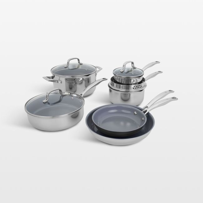 HENCKELS ® Clad H3 10-Piece Stainless Steel Ceramic Nonstick Cookware Set - Image 0