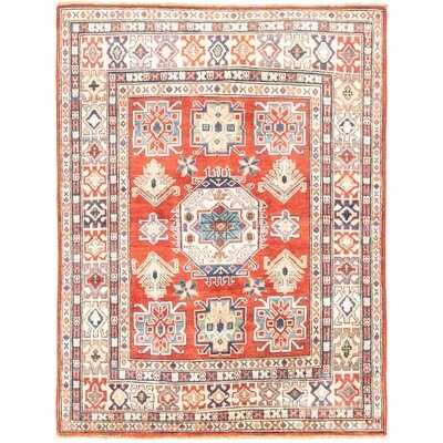 One-of-a-Kind Hypoluxo Hand-Knotted 2010s Gazni Beige 4'9" x 6'5" Wool Area Rug - Image 0
