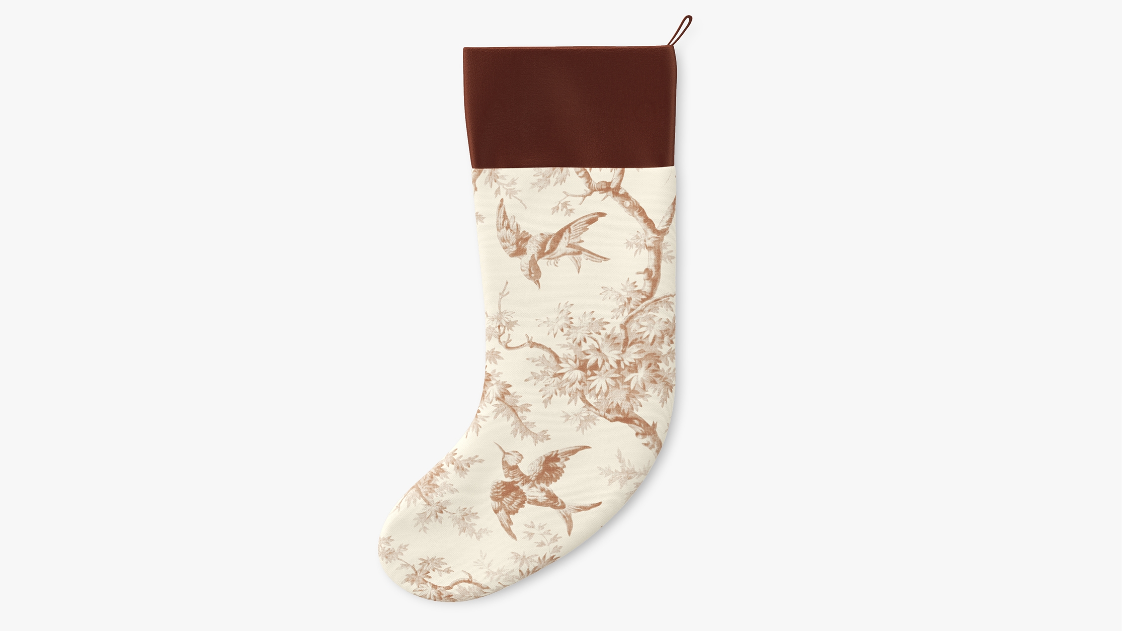 Printed Stocking, Terracotta Swallows - Image 0