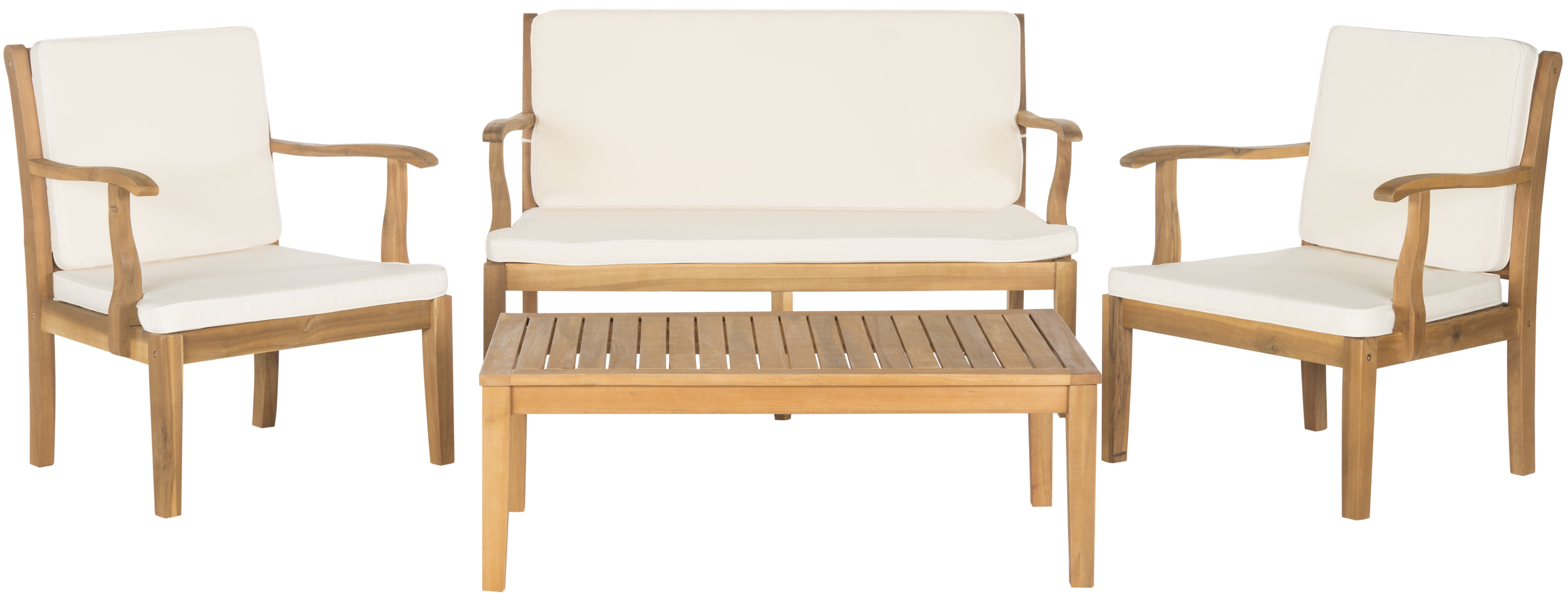 Del Mar 4 Piece Outdoor Set - Natural/Beige - Safavieh - Image 0