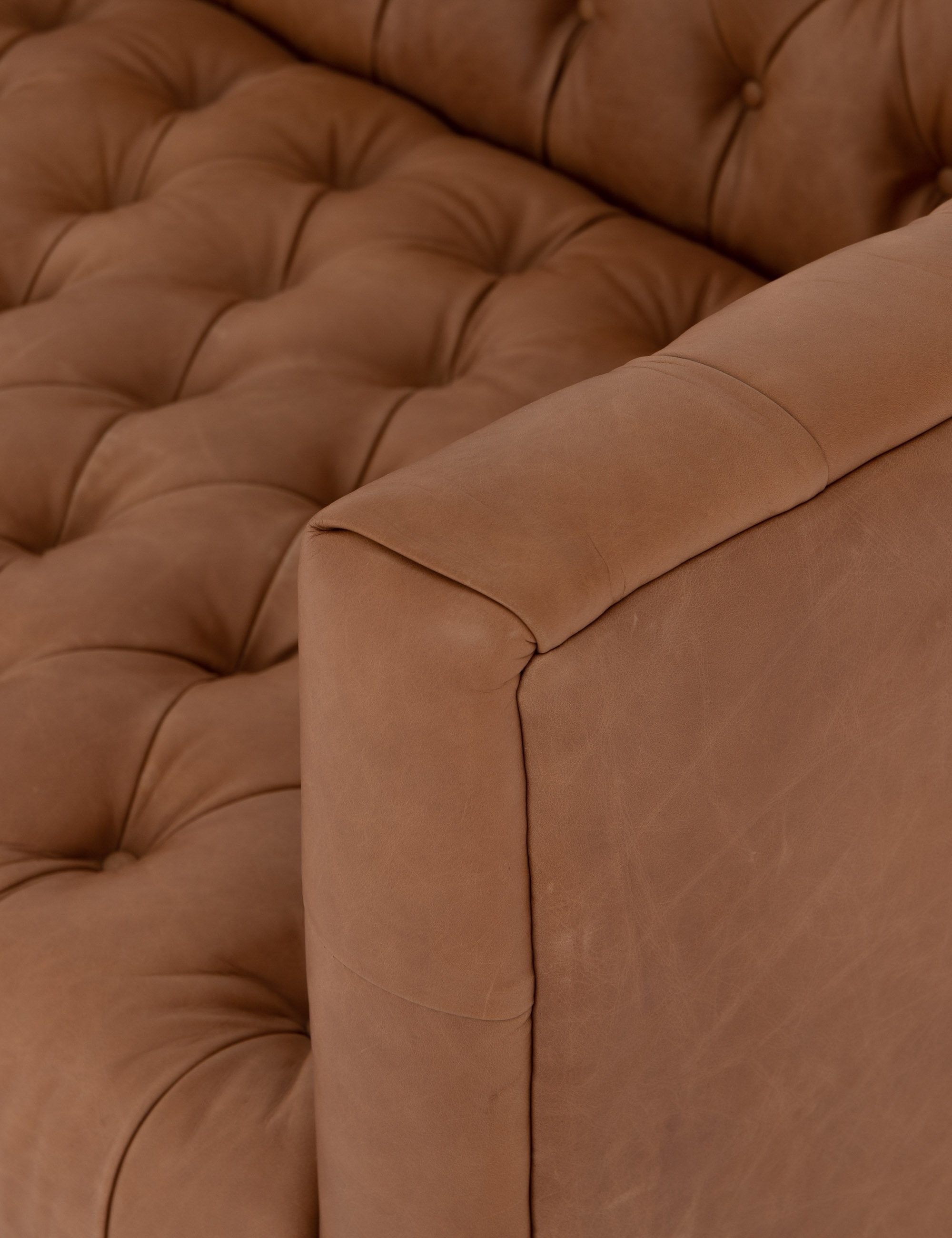 Breanne Leather Sofa, Camel, Small - Image 6