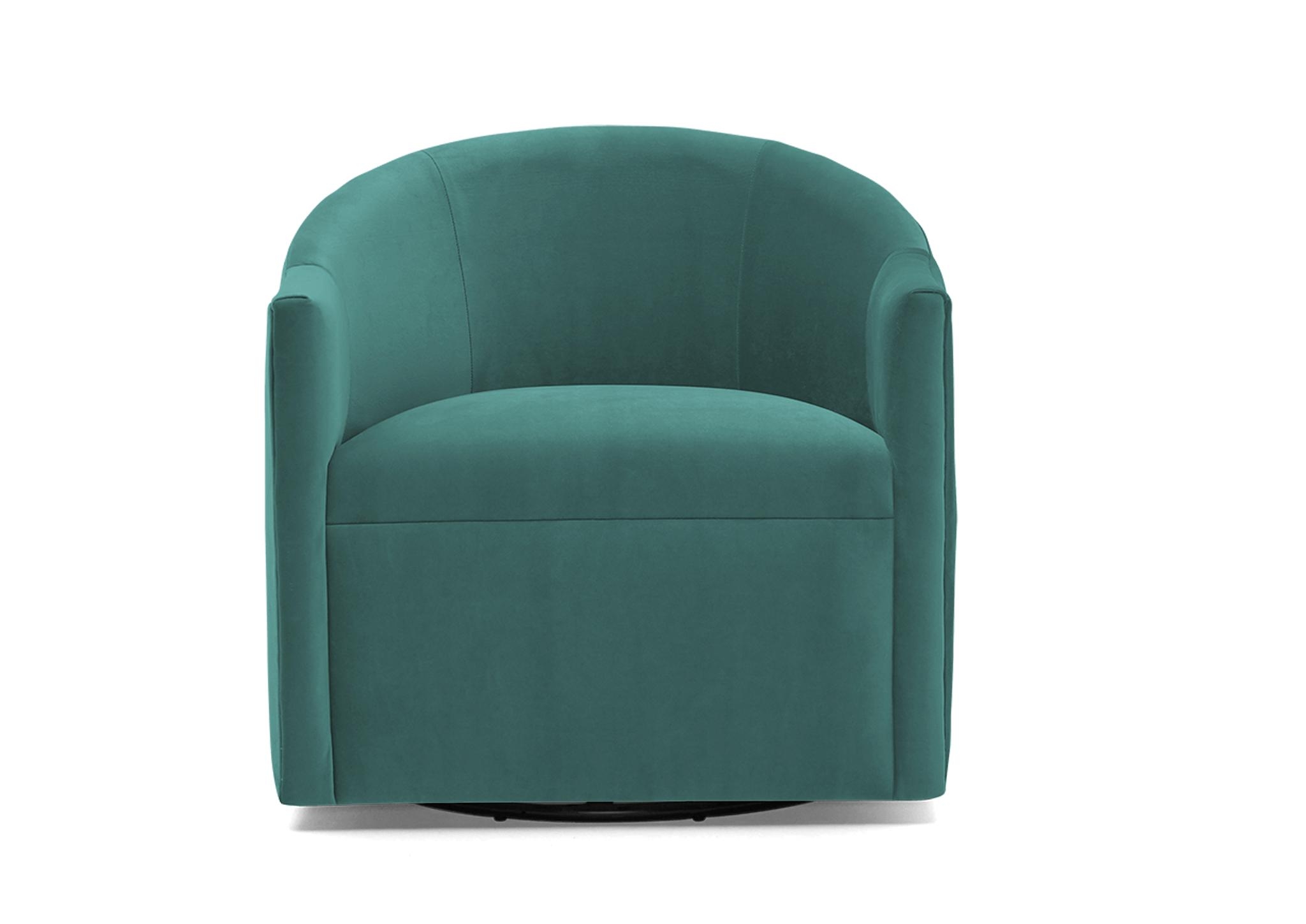 Green Jolie Mid Century Modern Swivel Chair - Essence Aqua - Image 1