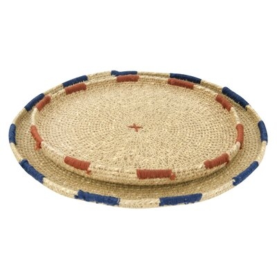 Barry Handwoven Natural Seagrass 2 Piece Coffee Table Tray Set - Image 0