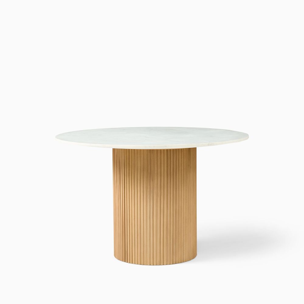 Ellington 48" Marble Table, Blonde - Image 0